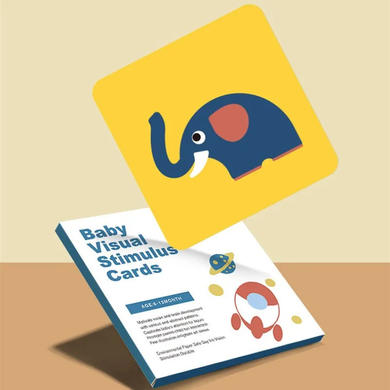 Tarjetas de Color blanco y negro para entrenamiento Visual de beb&eacute;, cart&oacute;n, Flashcards de comida de animales para ni&ntilde;os, cognici&oacute;n-5