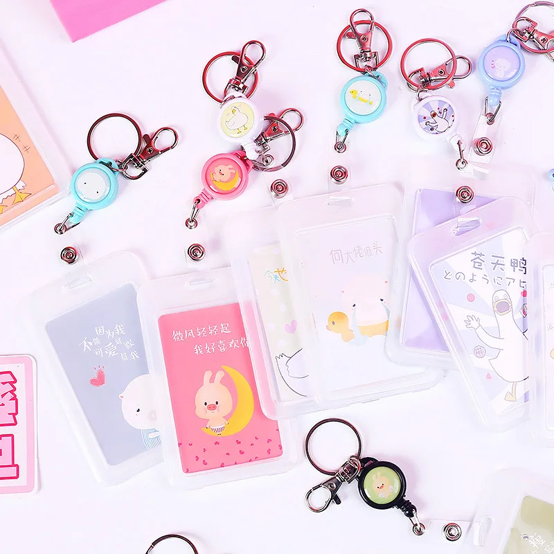 Симпатичный мультяшный держатель для ID карт из пвх держатели бейджей модный
