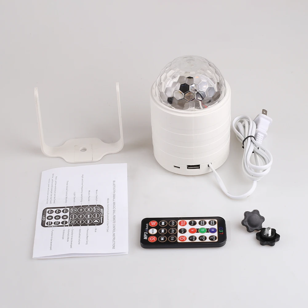Bluetooth Sound Activated Strobe Light Crystal Magic Ball Party Lights Rotating Disco XMAS LED Stage Home Projector Lamp | Освещение