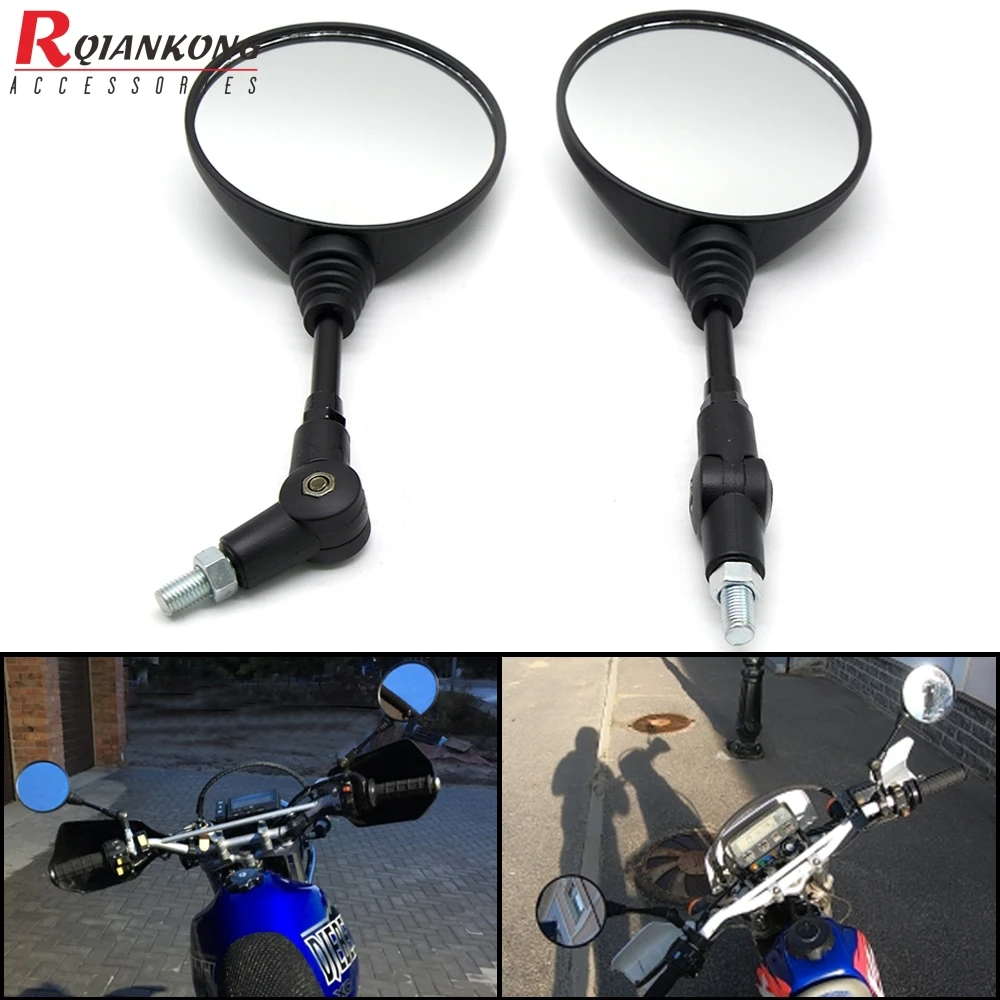 Универсальные 10 мм 8 одна пара круглых мотоциклетных зеркал складные зеркала
