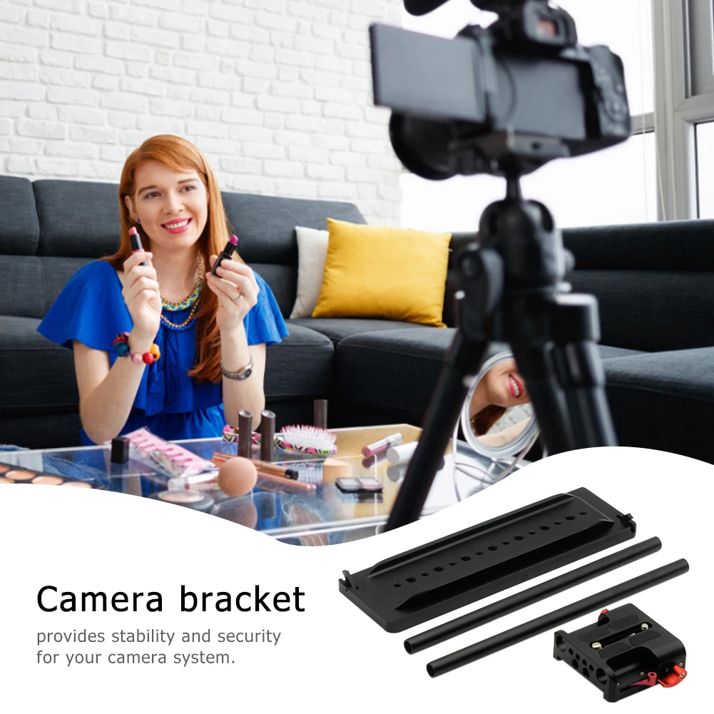 

Outdoor Portable Camera Mount Stand Camera Base Plate Quick Release Tripod Plate Adapter for DSLR Video Camcorder