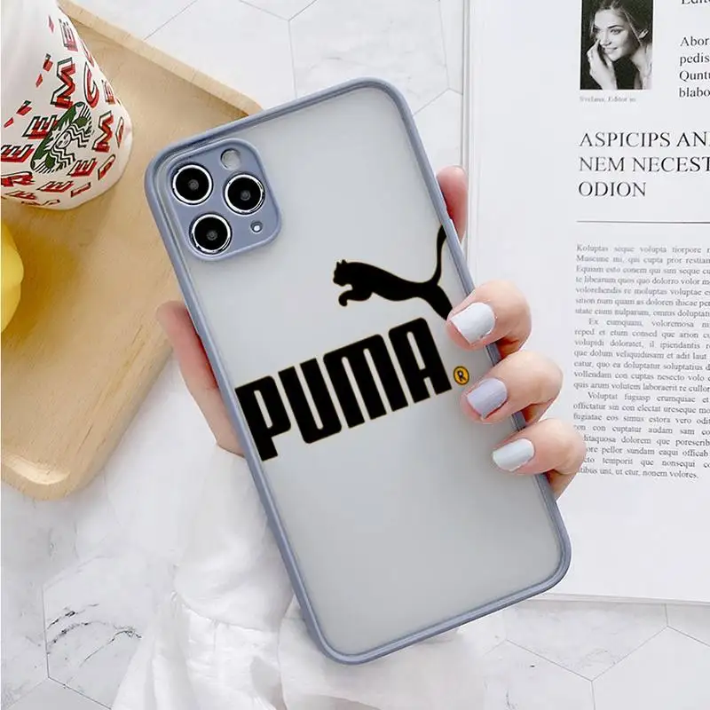 

Sports Brand Puma Phone Cases Phone Case For IPhone 12 11 Pro Max XR XS Max X SE2 6s 7 8 PlusHard Shockproof Gray Case