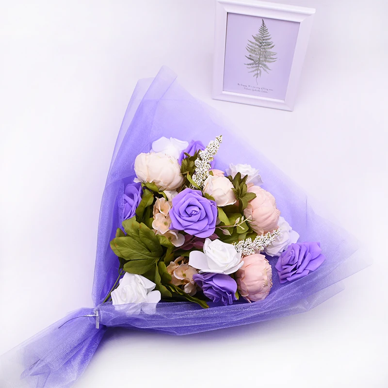 8cm Artificial Rose Heads Wedding Bride Bouquet PE Foam Fake Flowers For Home Party Decorations DIY Wreaths Event Supplies | Дом и сад