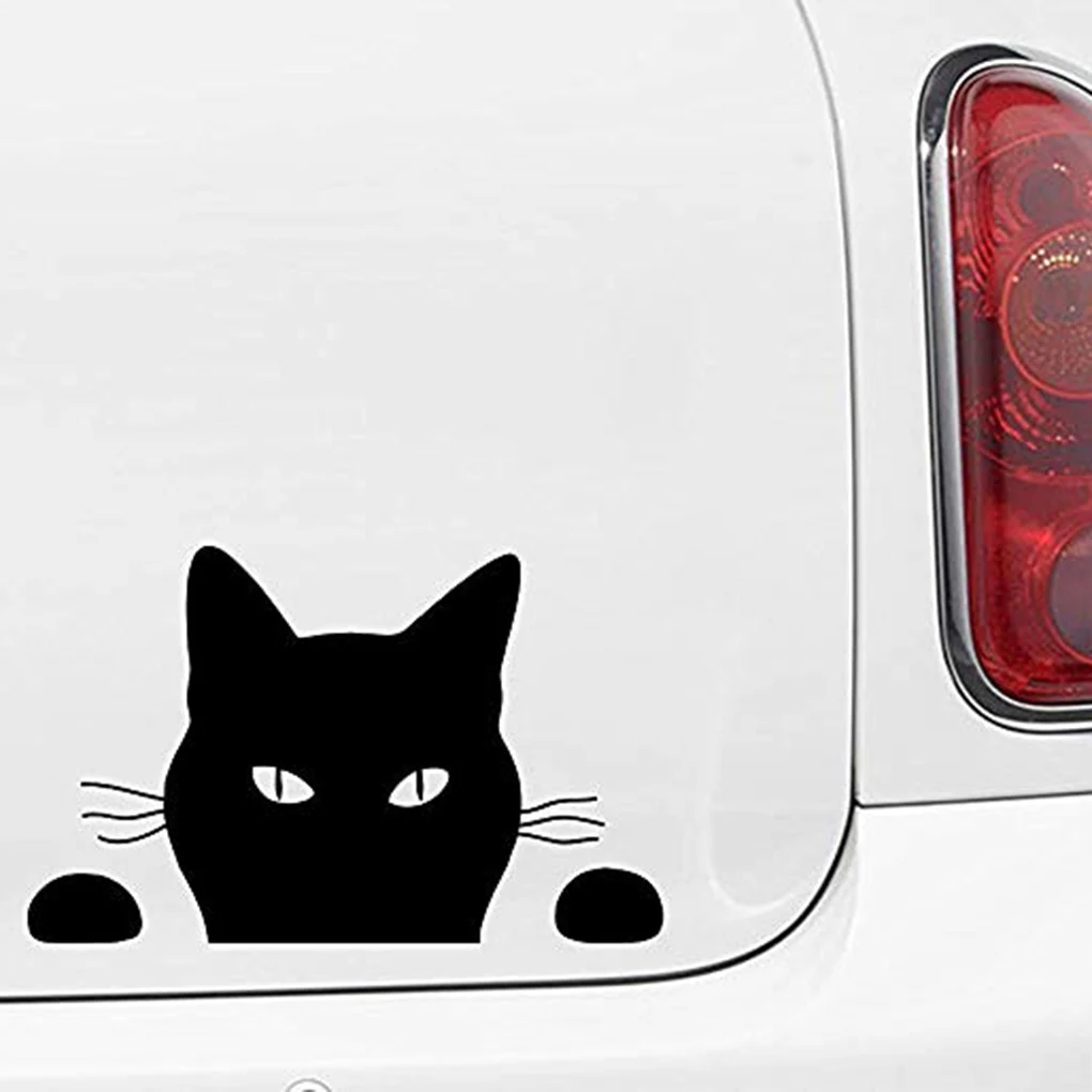 

Car Styling Cartoon Cat Car Stickers Reflective PET Car Funny Sticker Decals on Board Decoration