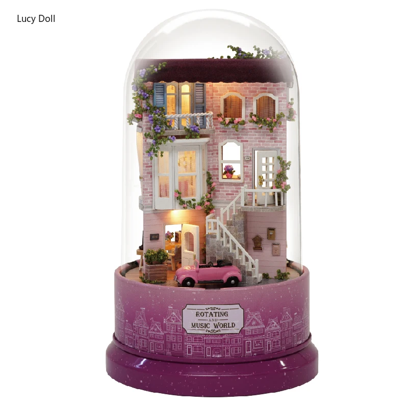 

LucyDdoll Миниатюрный Кукольный дом DIY кукольный домик с деревянная мебель для дома, игрушки для детей, подарок на день рождения углу B031