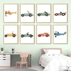 Гоночный автомобиль самолет Коллекция детской стены Искусство Холст Картина скандинавские плакаты и принты настенные картинки для мальчика Декор детской комнаты