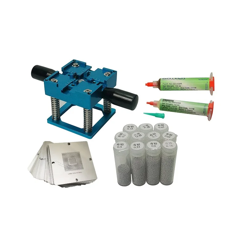 

10pcs Directly Heat Universal Stencil 90mm BGA Reballing Station 0.2-0.76mm Sn63 Pb37 tin Solder Balls Flux BGA Repair Tools