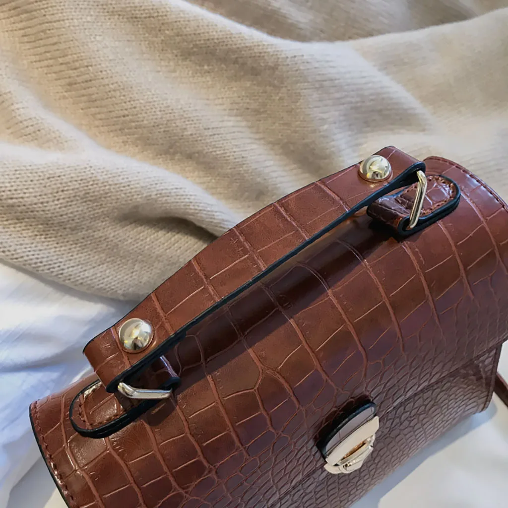 Altbest, новинка, модная однотонная коричневая Женская сумка cartera mujer monedero, Женская винтажная сумка с крокодиловым узором, сумка через плечо, мессенге# g25