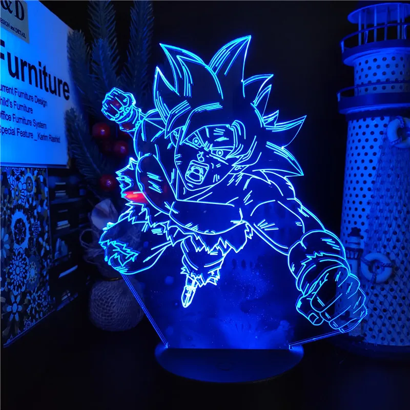 Anime 3D Lamp Dragon Ball Z LED Lampara Manga Figure Decoration Lampe DBZ Son Goku Vegeta Broly Buu Night Light Neon Luminaria | Освещение