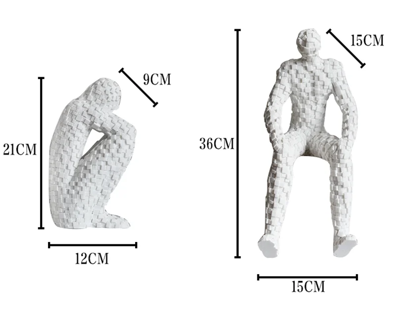 

[MGT] Europe originality Black White abstract figures Jade modern Home Art Decoration decoration craft ornaments statues