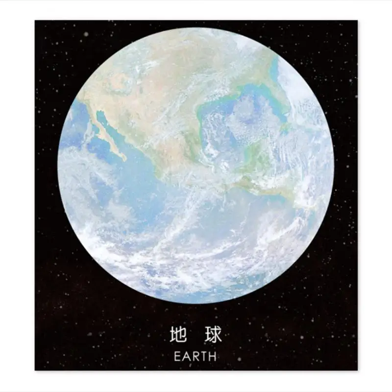 Милые Kawaii космическая бумага Липкие заметки планета блокнот для детей