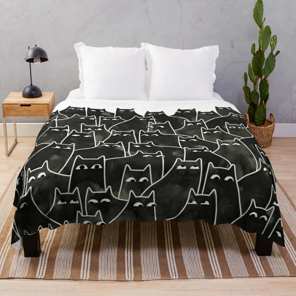 

Suspicious Cats Luxury Blankets Super Soft Printing Family Car and Sofa Bed throws Summer Office Quilts