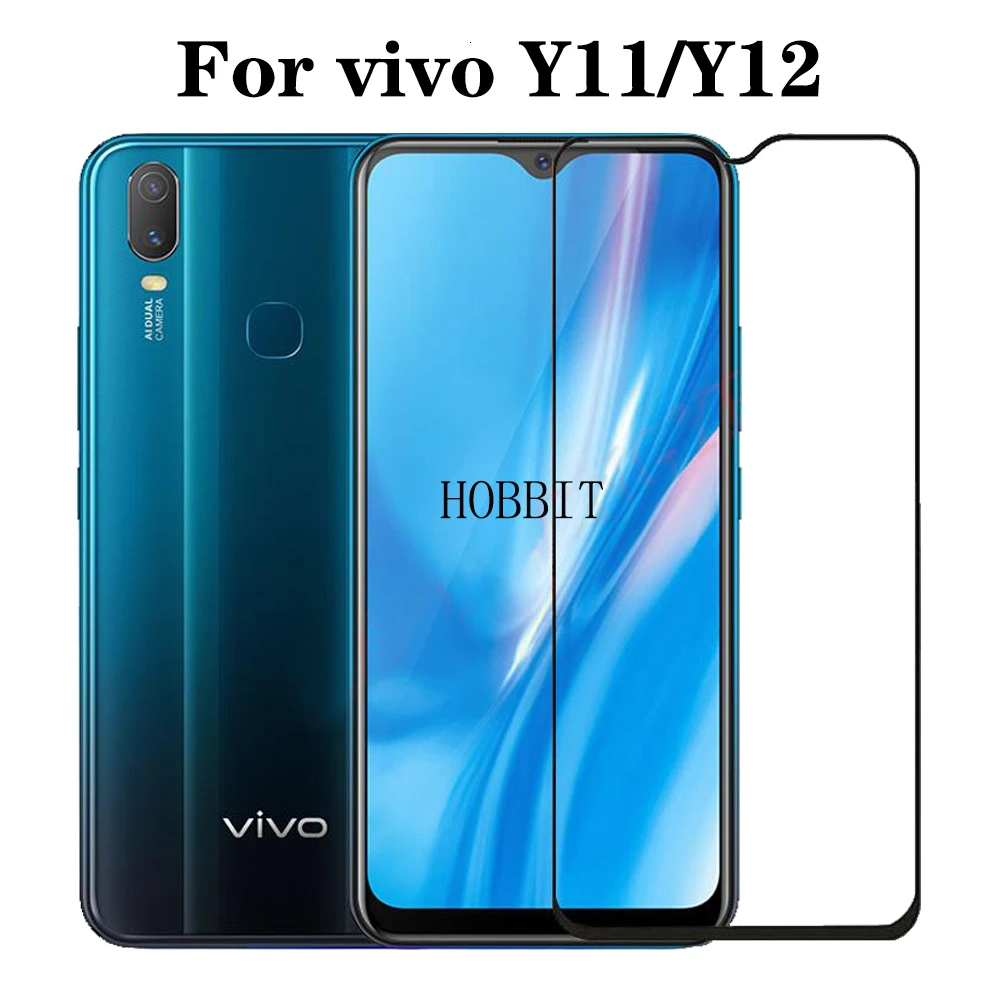 ДЛЯ VIVO Y11 Y12 2019 полное покрытие 2.5D 9H 0 3 мм черное Закаленное стекло Защитная пленка