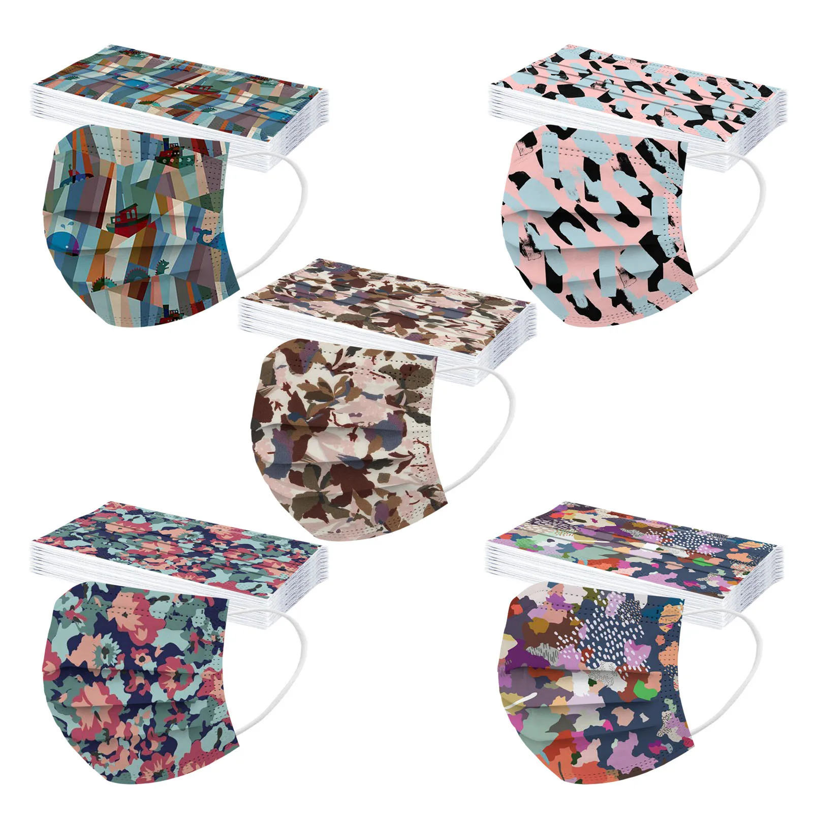 50 шт. одноразовые маски для лица с принтом граффити | Красота и здоровье