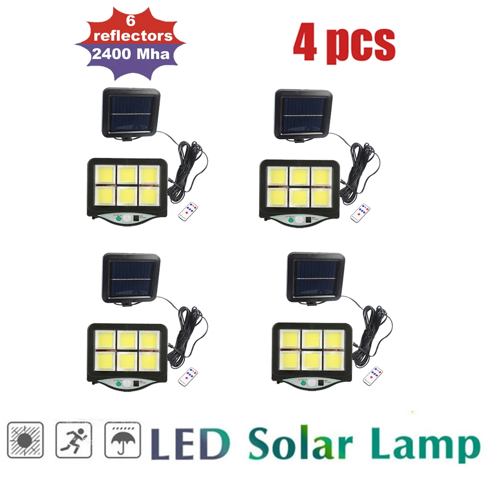 

4pcs seperable 3 Modes LED Solar Light Outdoor Waterproof Motion Sensor Solar Wall Lamp With remote Control For Garden Path indo