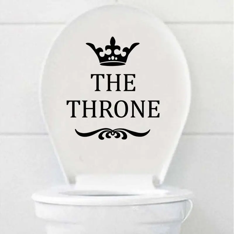 Funny THE THRONE Toilet Wall Stickers Bathroom House Accessories Wall Decor Removable Waterproof  WC Poster Home Decor