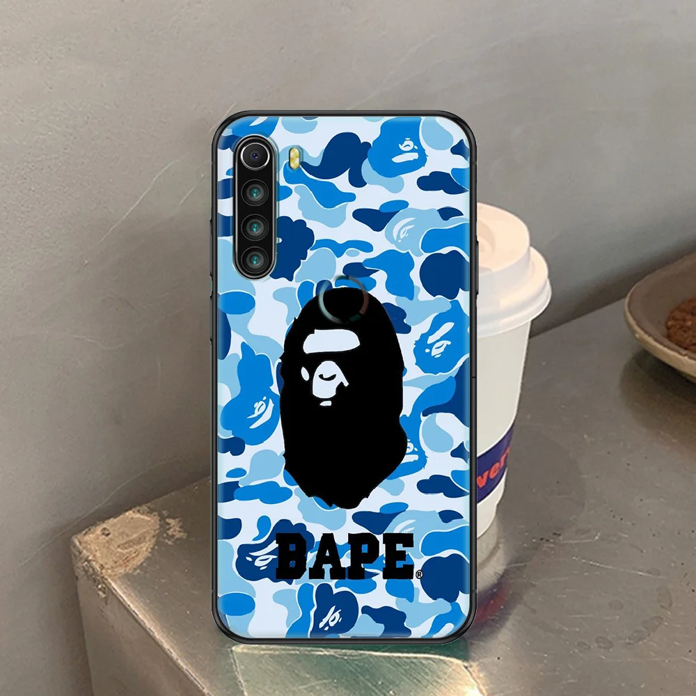 

fashion-bapes-brand Phone case For Xiaomi Redmi Note 7 7A 8 8T 9 9A 9S 10 K30 Pro Ultra black art bumper pretty hoesjes silicone