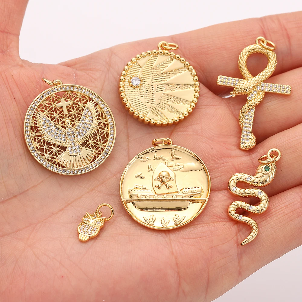 Монета с изображением орла Подвески для изготовления ювелирных изделий оптовых