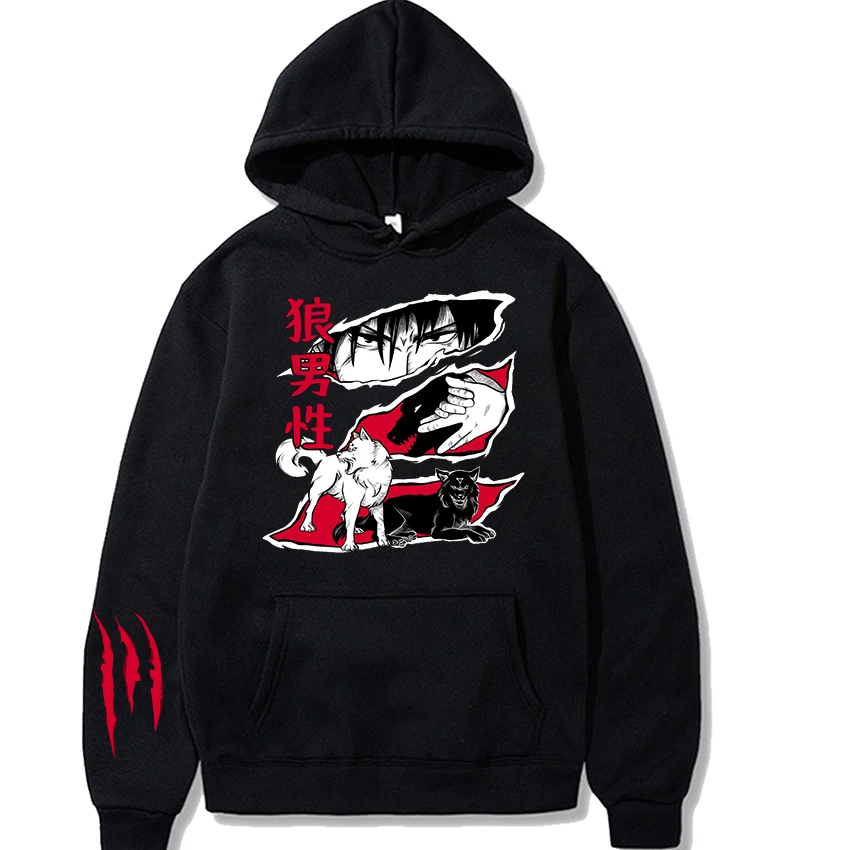 

Japanese Anime Jujutsu Kaisen Hoodies Megumi Graphic Hoody Streetwear Swatshirts Summon Wolf Graphic Hoodie Oversized Pullvoers