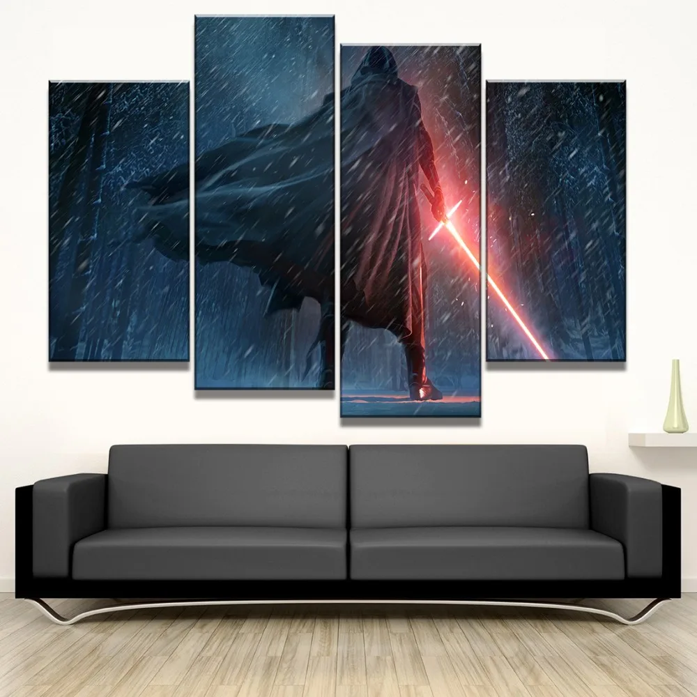 Модульные картины на стену HD печать 4 шт. Звездные войны холст фильм Живопись
