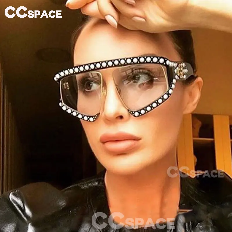 45474 крупные очки с жемчужной оправой искусственные роскошные дизайнерские