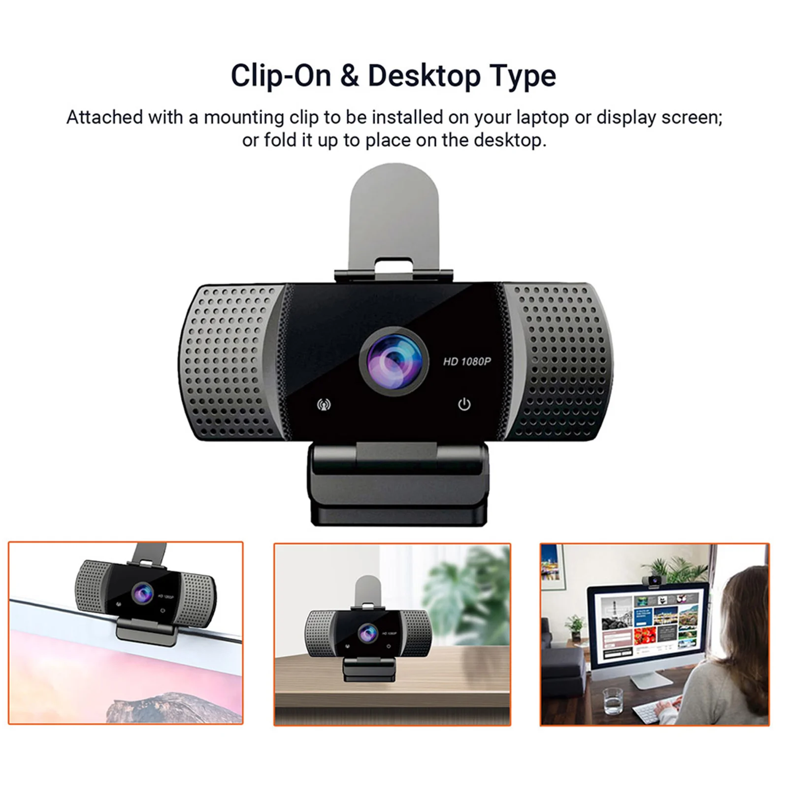 

Full HD 1080P USB Webcam USB2.0 Drive-Free Webcam With Mic Web Cam Laptop Online Teching Conference Live Streaming Web Camera