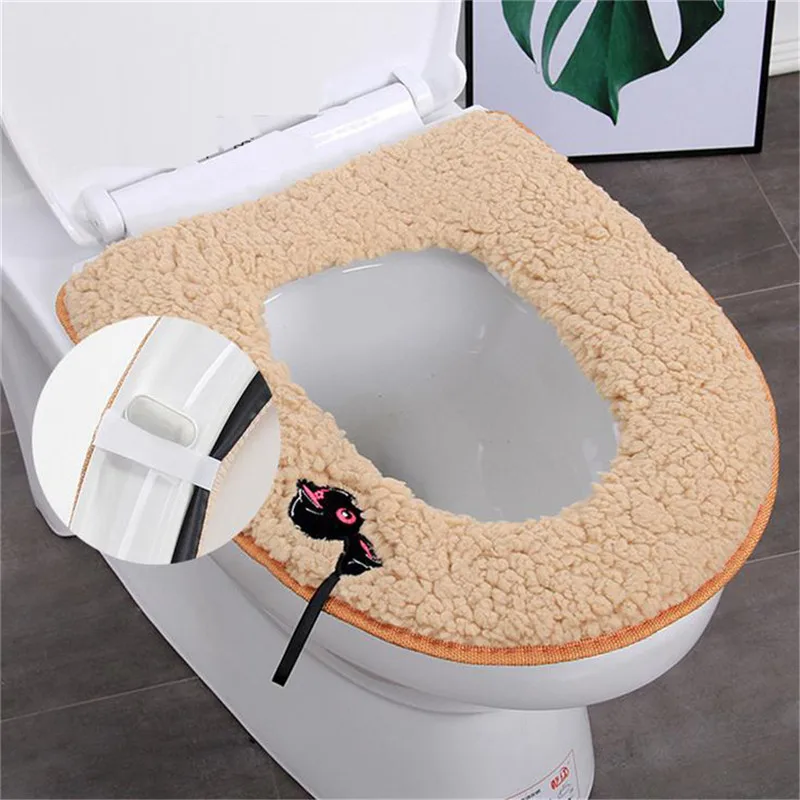 Сидение для унитаза плюшевое толстое универсальное сиденье зимний домашний
