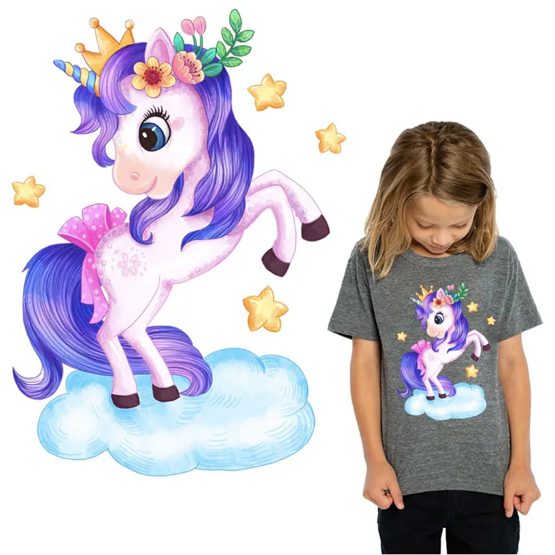 Милые наклейки-патчи с единорогом термоклейкие наклейки для одежды детская