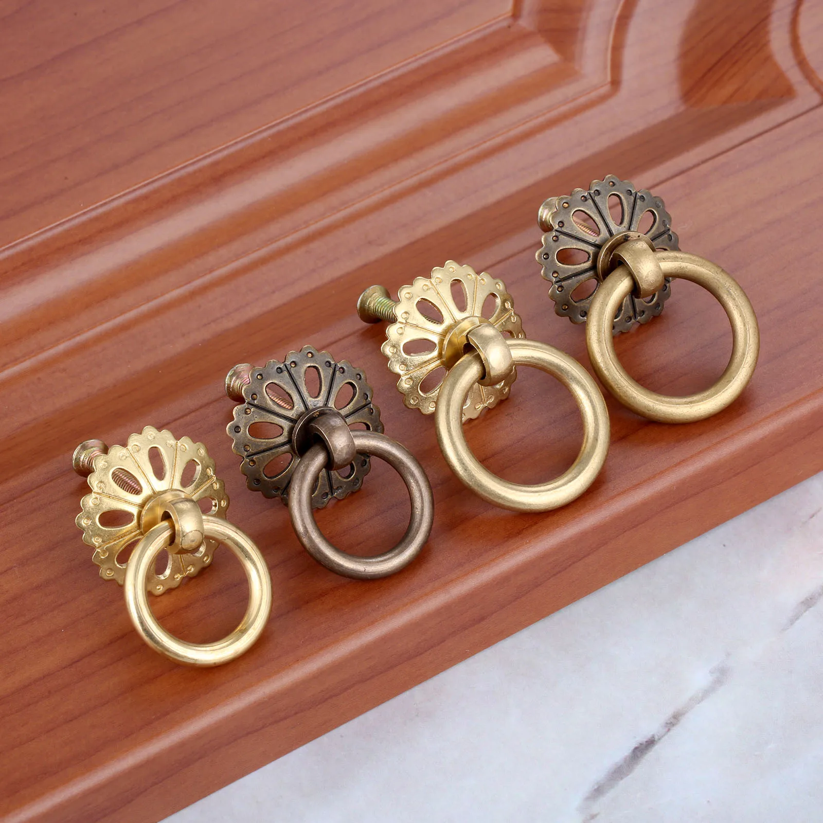 Латунная ручка DRELD для двери шкафа китайская Ручка выдвижного кольцо ящика