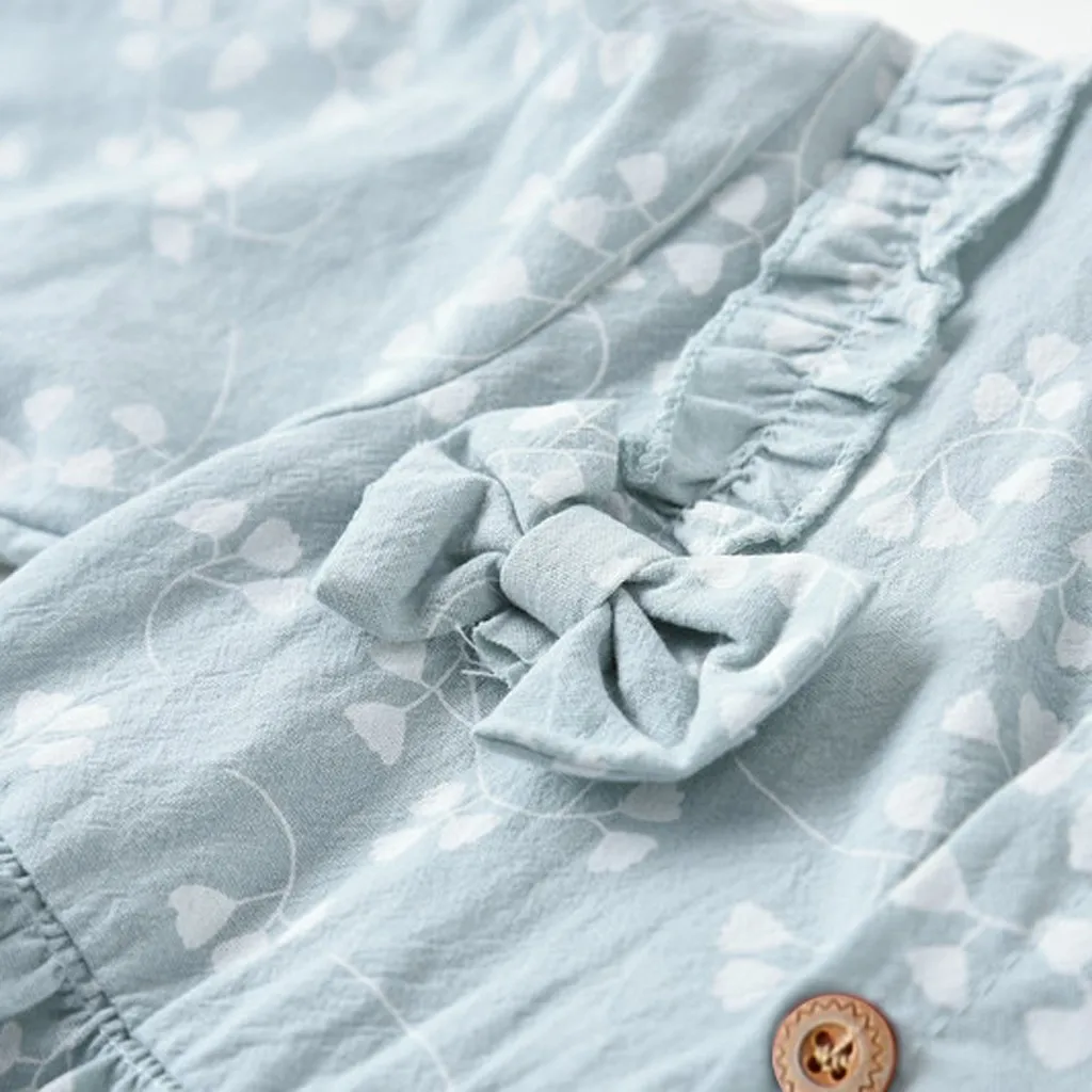 Одежда с цветочным бантом одежда для маленьких девочек длинным рукавом