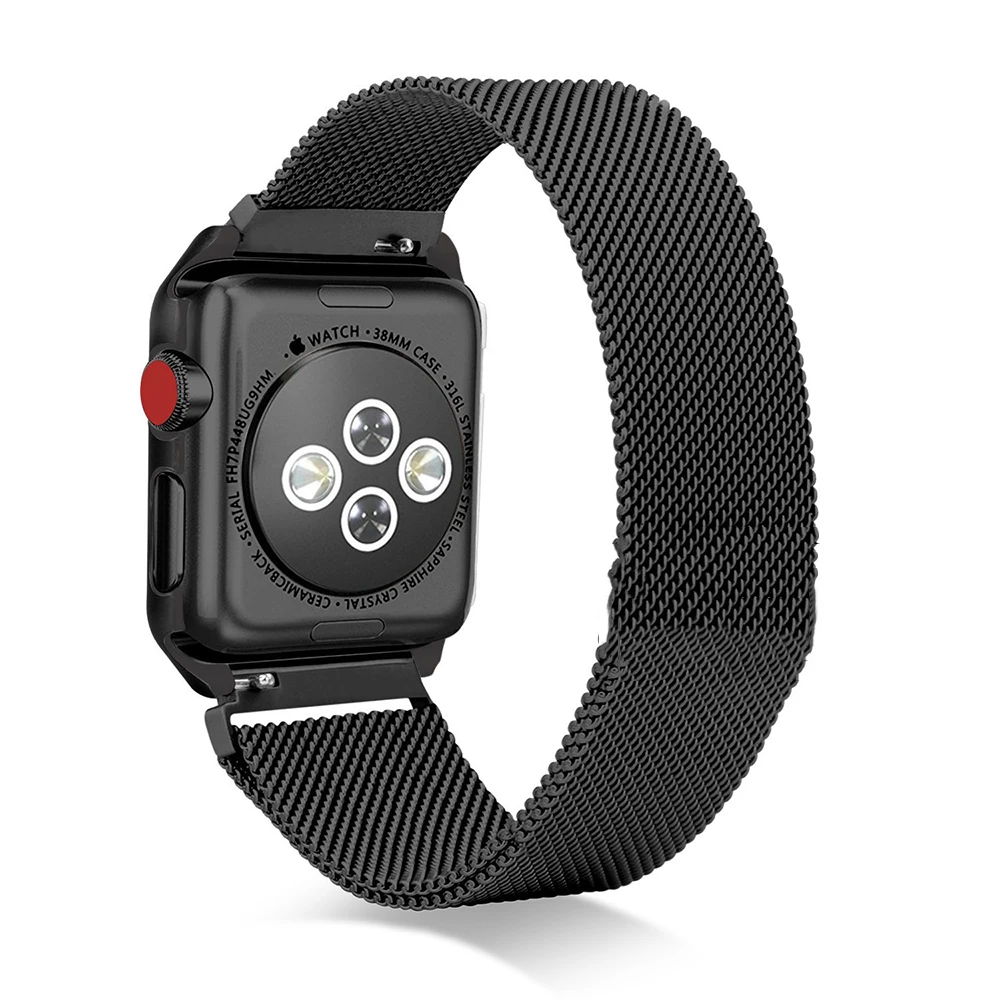 Mlianese Loop чехол+ ремешок для Apple Watch 3 2 1 ремешок 42 мм 38 мм металлическая крышка Iwatch 5 4 ремешок 44 мм 40 мм браслет аксессуары для часов