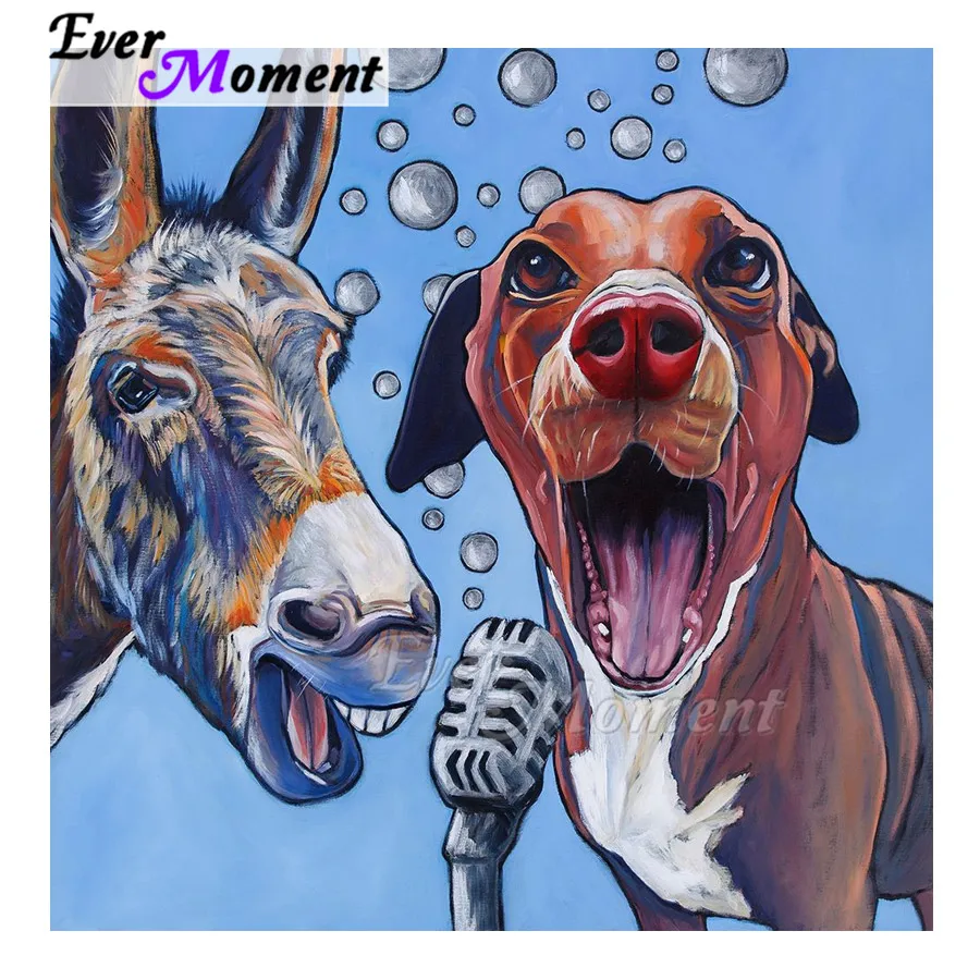 Когда нибудь момент алмазов картина ручной работы собака осла петь камни в форме