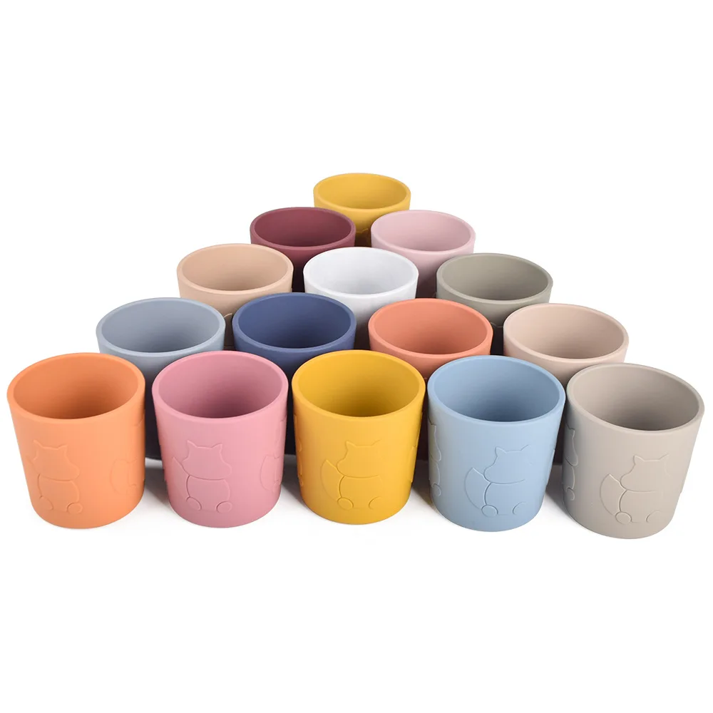 Baby Cartoon Squirrel Silicone Cups BPA-Free Portable Storage Container Feeding Cup For Children Leakproof Learning Drink | Мать и