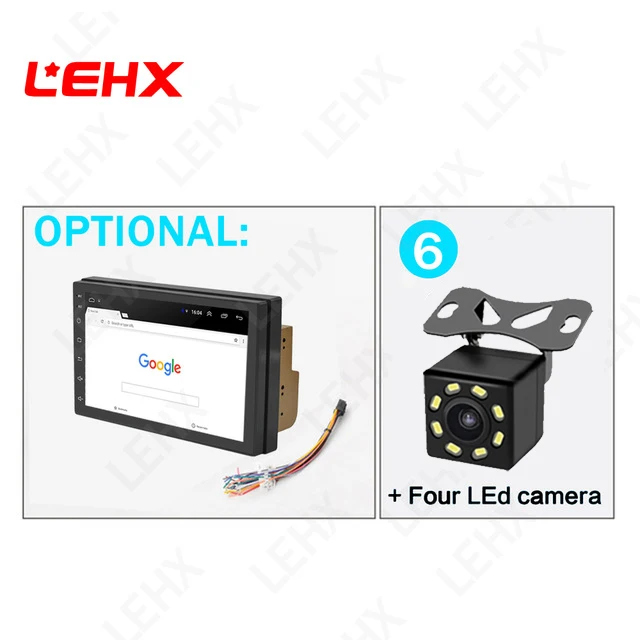 LE7016-CAM LEHX двойной Din универсальный 7 дюймов Android 8,1 автомобильный Радио GPS мультимедийный блок плеер для TOYOTA Nissan Kia RAV4 Honda VW Hyundai - Цвет: LE7016-CAM