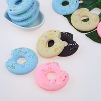1pcs donuts silicone teether baby teething toy bpa free diy necklace pacifier chain pendant food grade chew toys for newborns