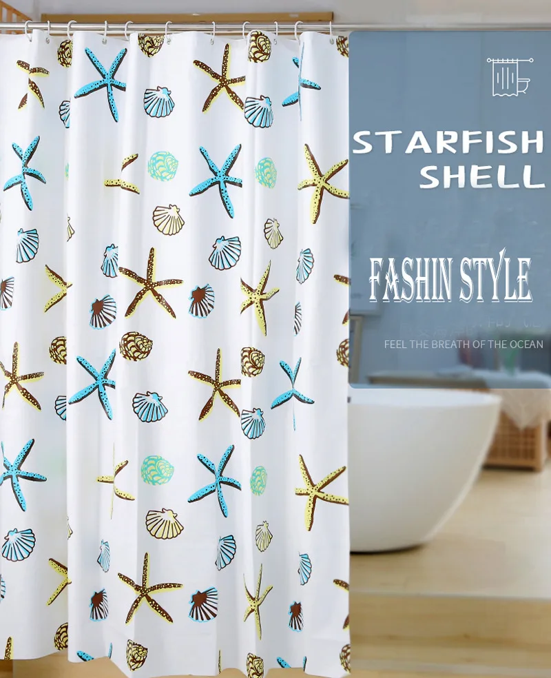 Водонепроницаемая занавеска для душа шторка ванной комнаты из полиэстера с