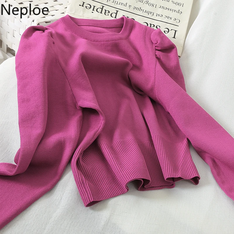 Neploe осенне-зимний базовый пуловер свитер вязаный джемпер с круглым вырезом и