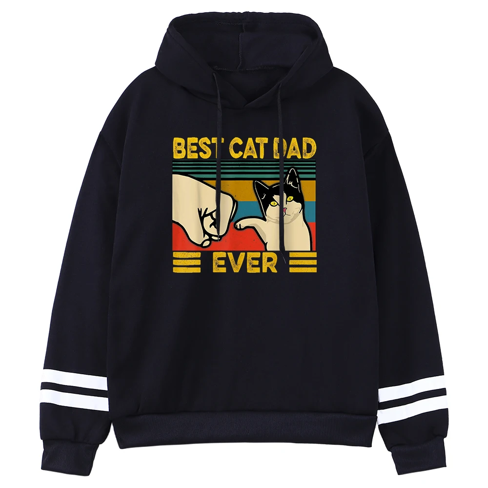 

Толстовка Женская с котом и папой, Свитшот в стиле ретро, худи свободного кроя в Корейском стиле, худи в стиле Харадзюку, теплая уличная одеж...