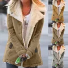 Плюшевое пальто, женская зимняя теплая куртка с мишкой Тедди, новинка 2021, верхняя одежда с лацканами и длинным рукавом, повседневные женские пушистые парки, модное женское пальто