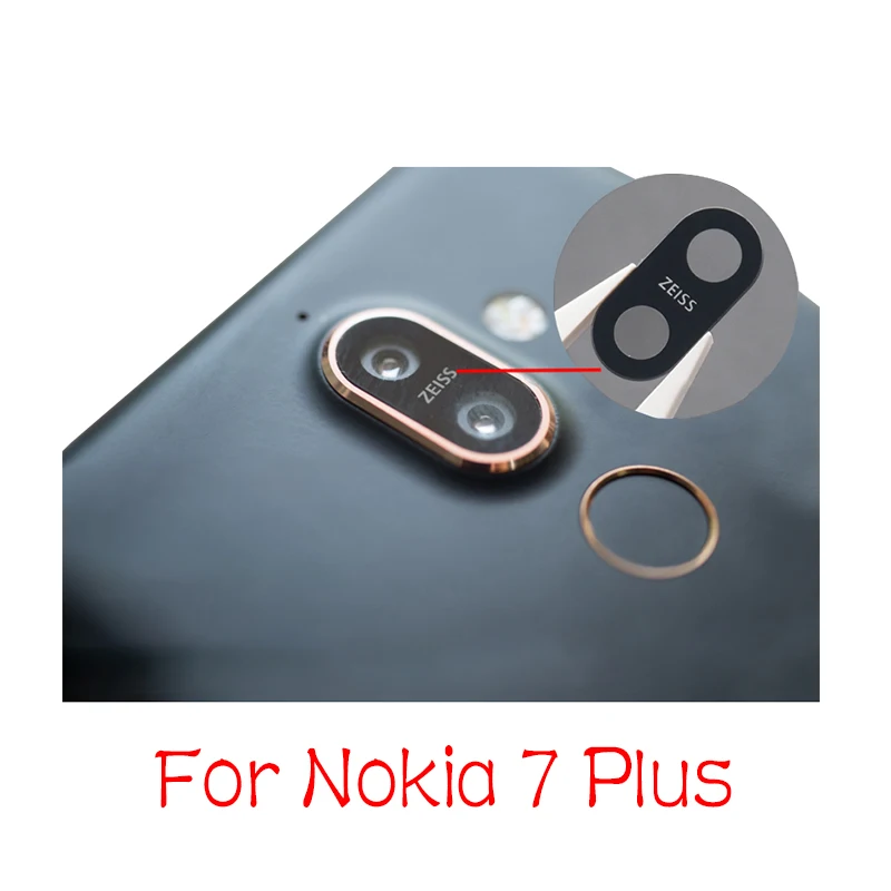 Новинка для nokia 7 plus + задняя камера стеклянный объектив с наклейкой Запасная