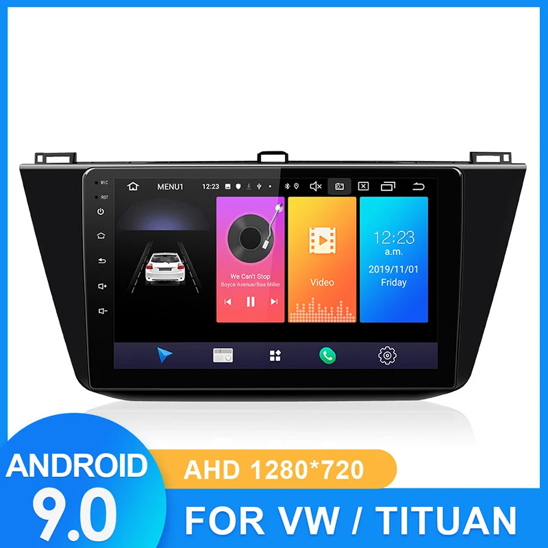Автомобильное радио ForVolkswagen/Tiguan 2017 2019 2 din Android 9 Авторадио Мультимедиа GPS DVR камера