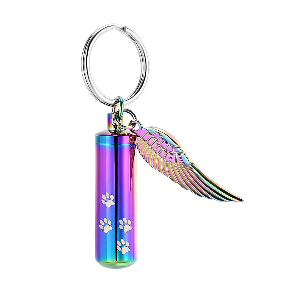 

Cremation Jewelry Paw Print Urn Keychain for Human Ashes Cat Dog Memorial Kepsake Jewelry for Women Men