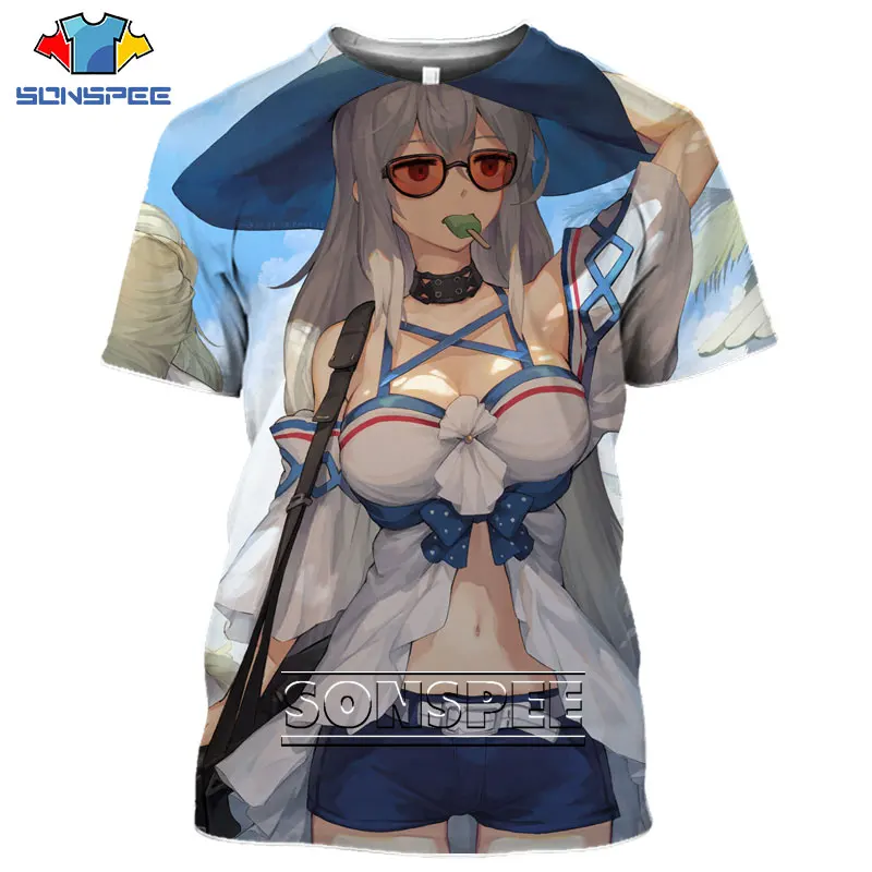 

SONSPEE Men Women T-shirt 3D Printing Anime Arknights Harajuku Sexy Girls Street T-shirt Men Short Sleeve Homme Japan Tees Tops