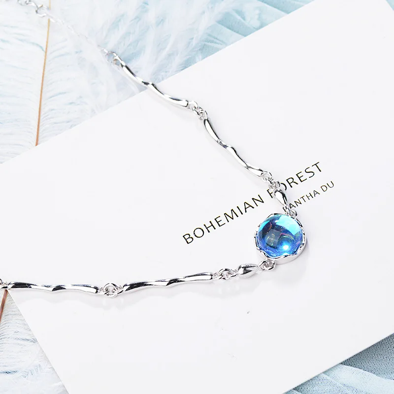 Женский браслет из серебра 925 пробы с кристаллами|Гибкие и жесткие браслеты| |