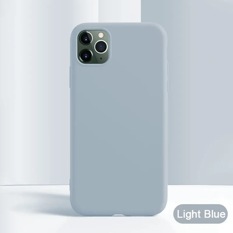 Ультратонкий прозрачный силиконовый чехол для телефона для iphone 11 Pro Max чехол для iphone XR XS Max X 7 8 6 6S Plus мягкая прозрачная задняя крышка из ТПУ - Цвет: Light Blue