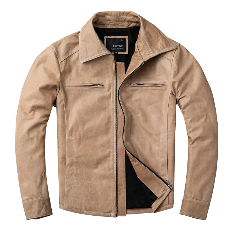 

style,Plus Free shipping.casual size Pakistani oil wax sheepskin Jackets,men genuine jacket.biker Leather coat,sales