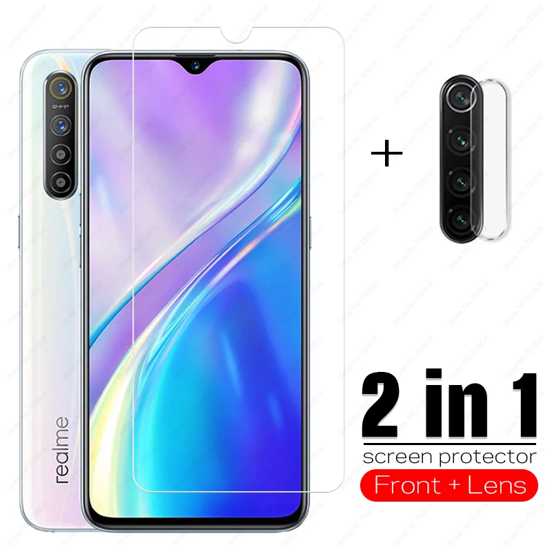2 в 1 закаленное стекло для защиты экрана Realme X2 XT не полное покрытие телефона oppo