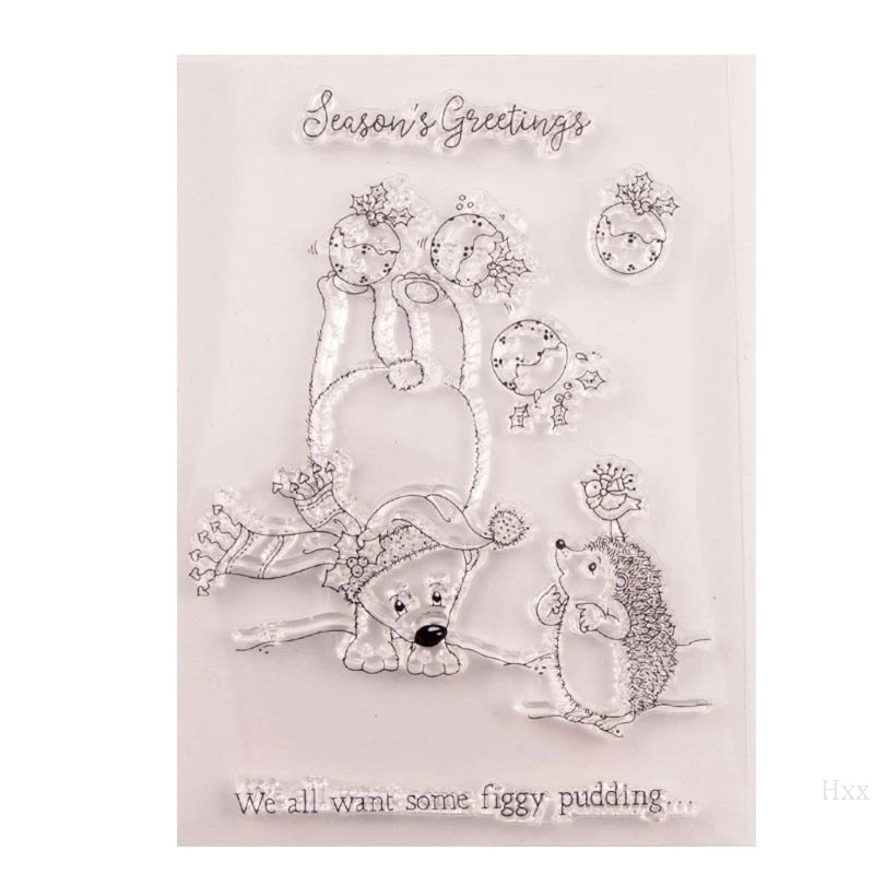 Счастливого Рождества силиконовый прозрачный Печатный штамп DIY Скрапбукинг