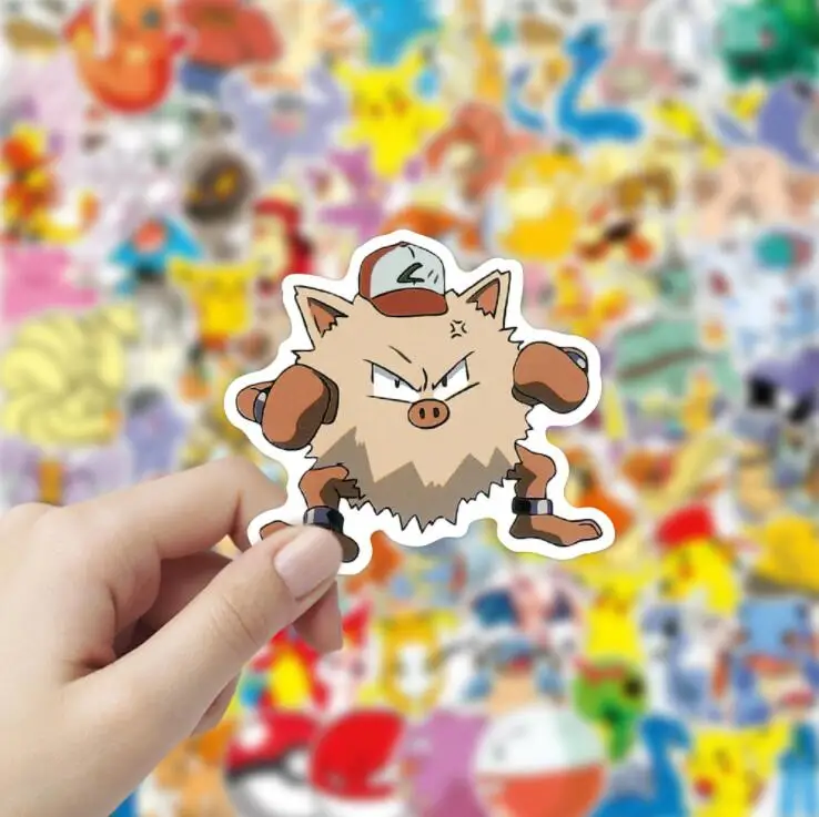 Pegatinas de dibujos animados para ni&ntilde;os, juguetes impermeables de Pok&eacute;mon Kawaii, Pikachu, Stikers, Skateboard, bicicleta, guitarra, port&aacute;til, 50 Uds.-3