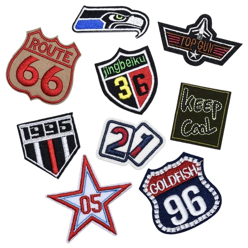

50pcs/lot Fashion Embroidery Patch Letter Number Clothing Decoration Sewing Accessories Craft Diy Applique